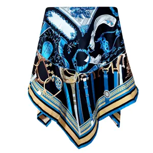 روسری زنانه مدل ابریشم توییل دور دست دوز