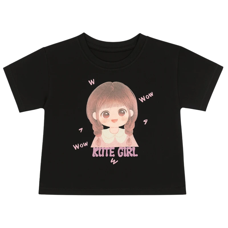 تی‌شرت آستین کوتاه دخترانه مدل عروسکی