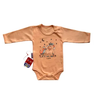 بادی آستین بلند نوزادی لوپتو مدل اسب تک شاخ 