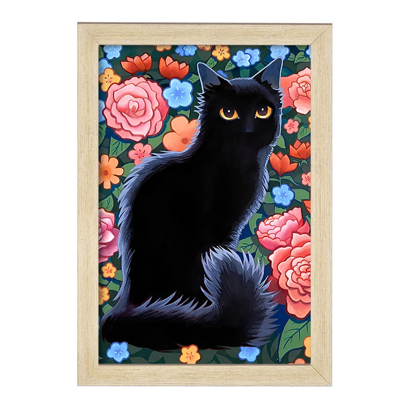 تابلو خندالو مدل گربه سیاه کد F9331