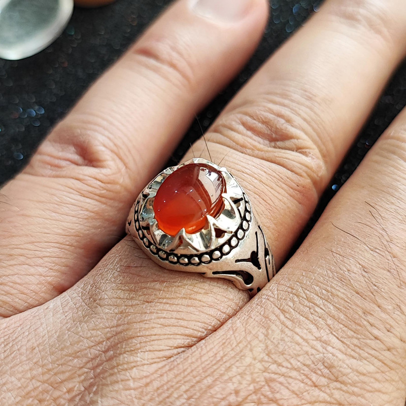 انگشتر نقره مردانه مدل عقیق یمنی شبکه MY1030 انگشتر نقره مردانه مدل عقیق یمنی شبکه MY1030