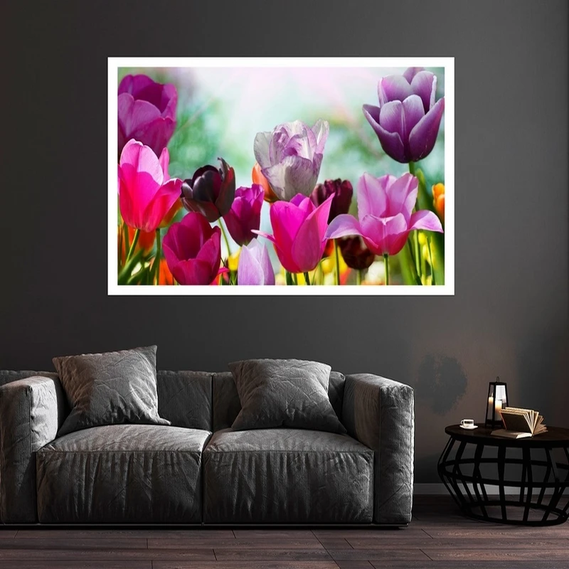 تابلو بکلیت طرح طبیعت و گل مدل قاب شاسی W-s8711