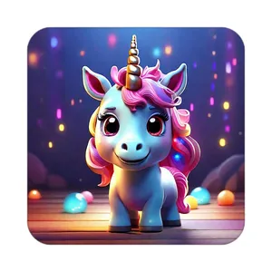 زیر لیوانی کاکتی طرح اسب تک شاخ و یونیکورن مدل mp30778