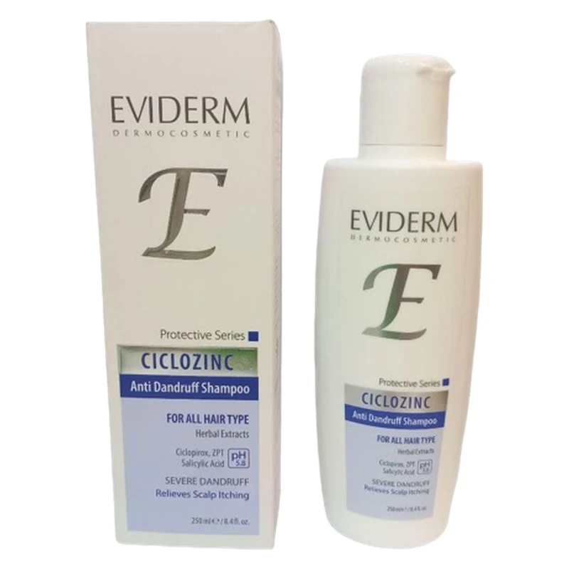 شامپو ضد شوره مو اویدرم مدل Ciclozinc  حجم 250 میلی لیتر