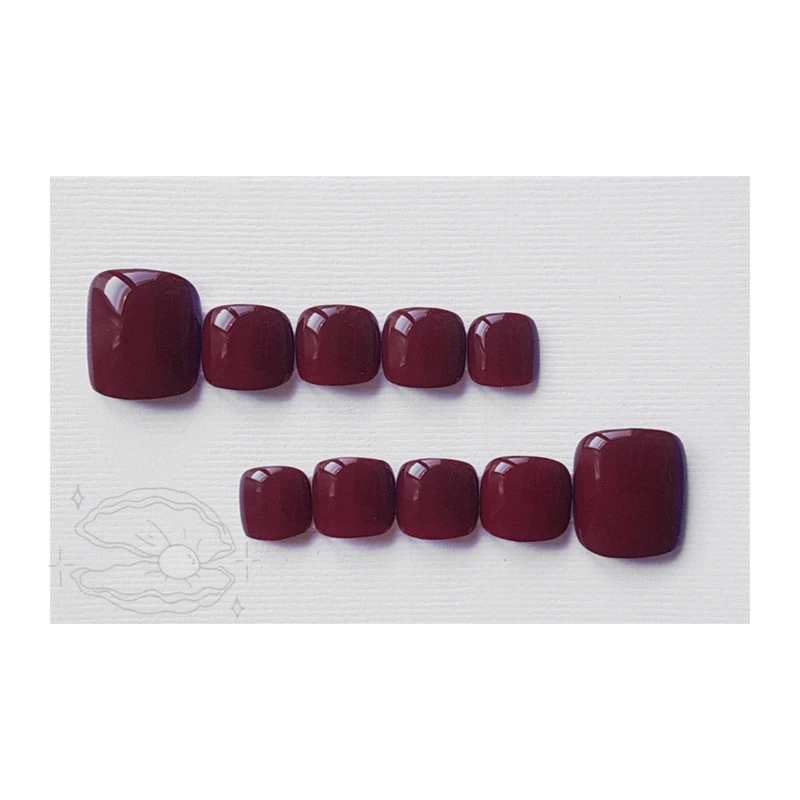 ناخن مصنوعی پا مدل ساده کد M01M بسته 10 عددی