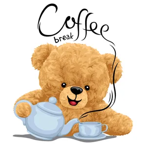 استیکر پارچه و لباس مدل dtf طرح تدی کد H20.89 مجموعه 3 عددی