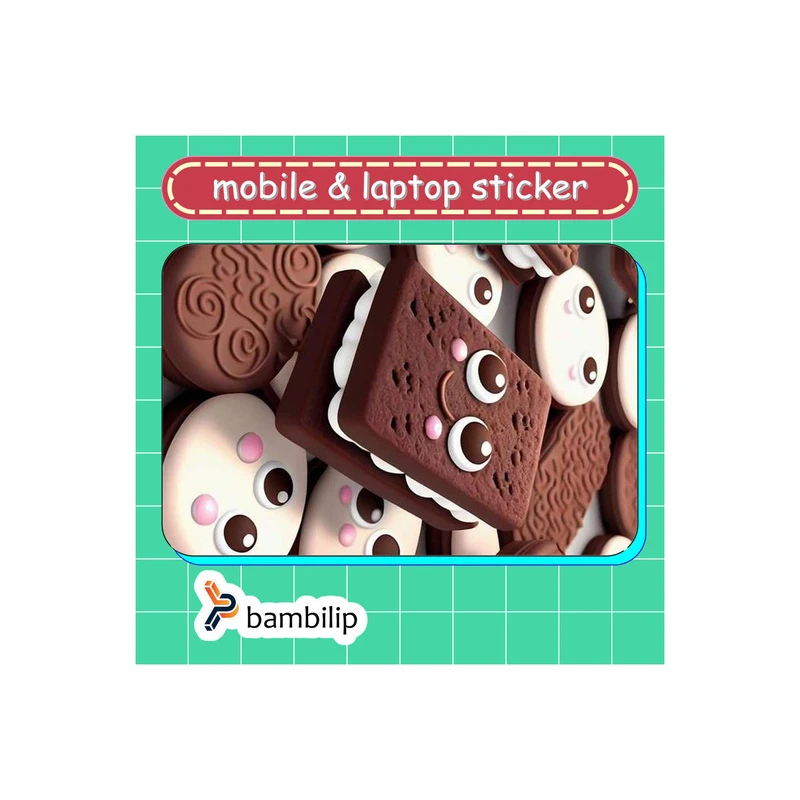 استیکر بامبیلیپ مدل کارت عابر طرح بیسکوییت خوشحال کد 0822917