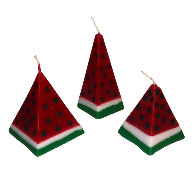 شمع مدل تم هندوانه کد D_1199 بسته 3 عددی