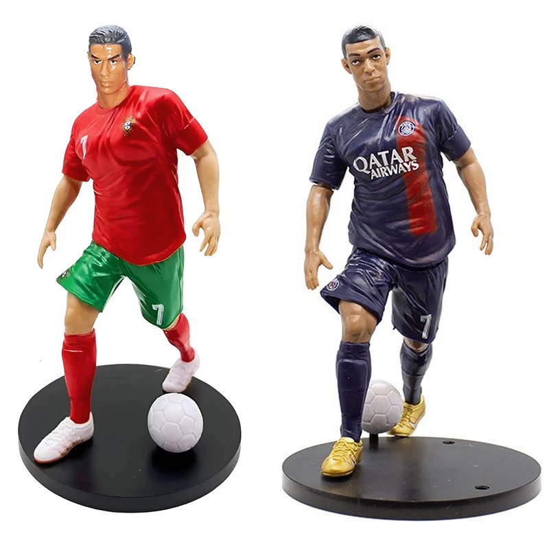 فیگور مدل رونالدو و امباپه طرح پایه دار کد 4596 ارتفاع 20 سانتی‌متر مجموعه 2 عددی