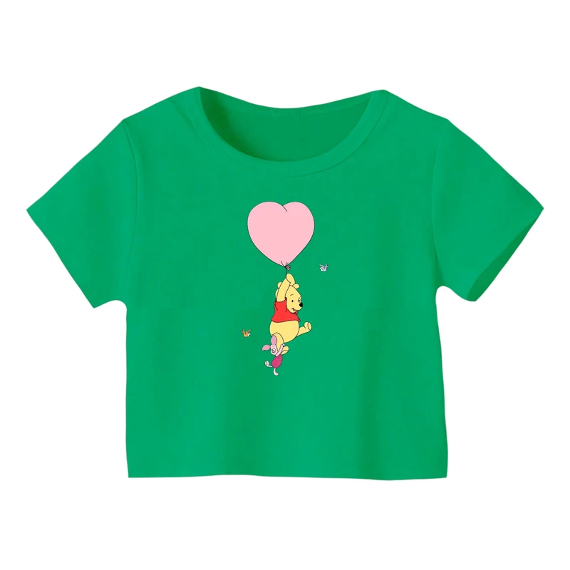 کراپ‌ تی‌شرت آستین کوتاه زنانه مدل پو کد ۱۰