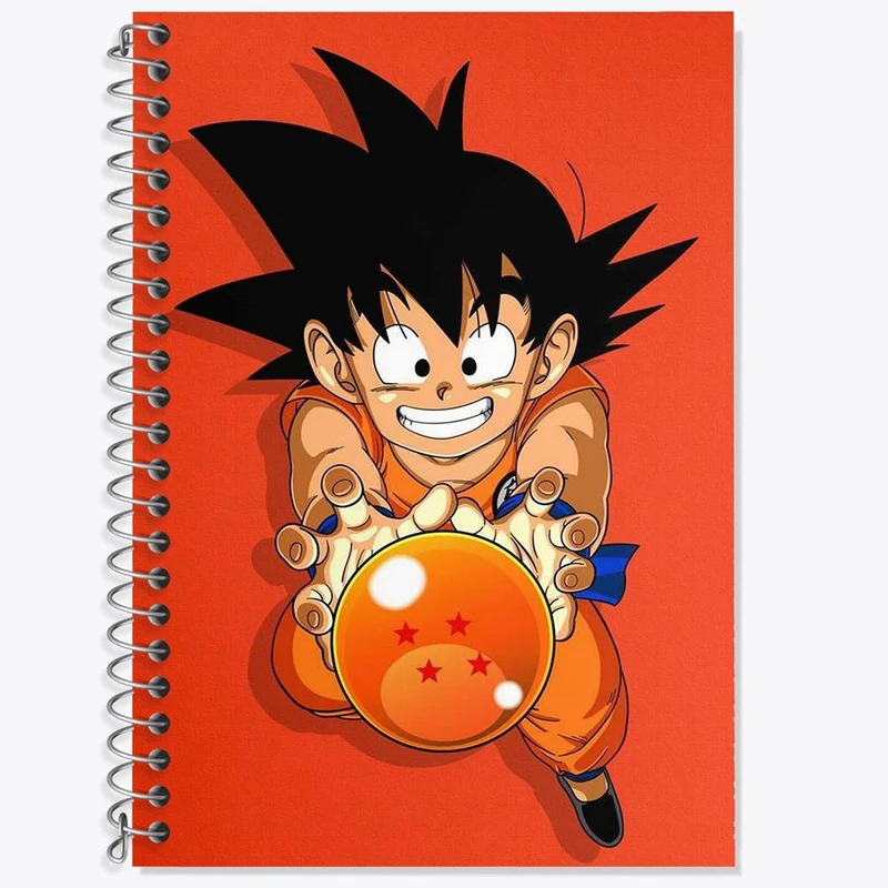 دفتر زبان 50 برگ خندالو مدل دو خط طرح گوهان انیمه دراگون بال Dragon Ball کد 4942