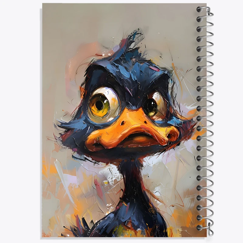 دفتر ژورنال نویسی 50 برگ خندالو مدل نقطه ای طرح اردک سیاه کد F6586