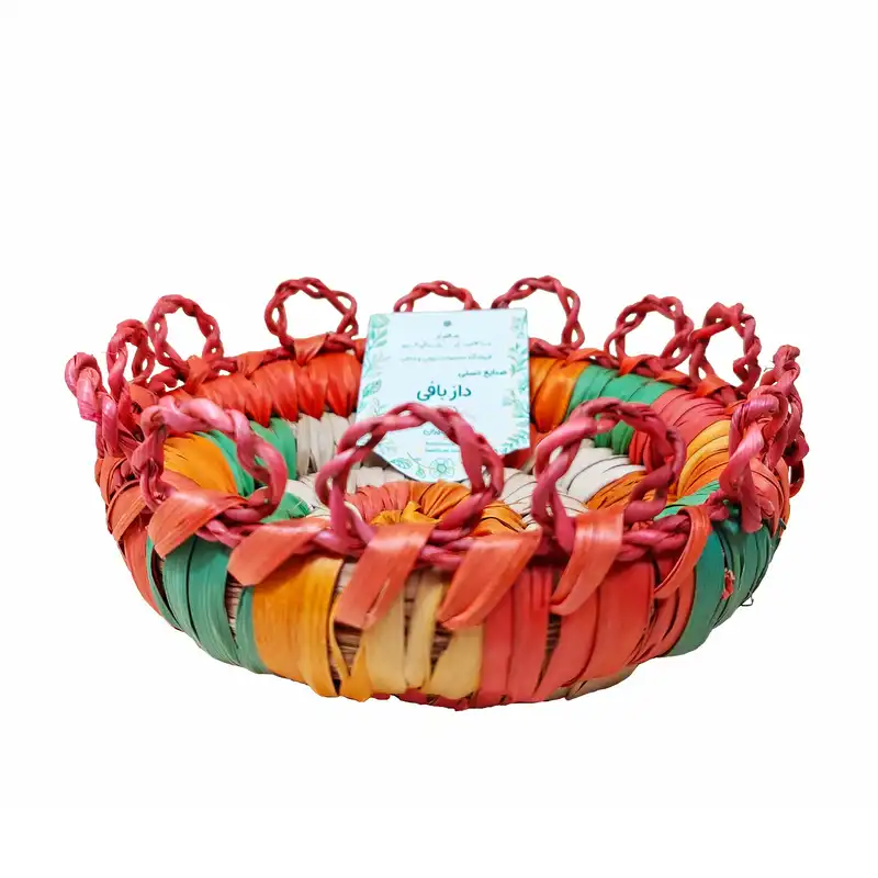 سبد حصیری مدل دازبافی رنگی