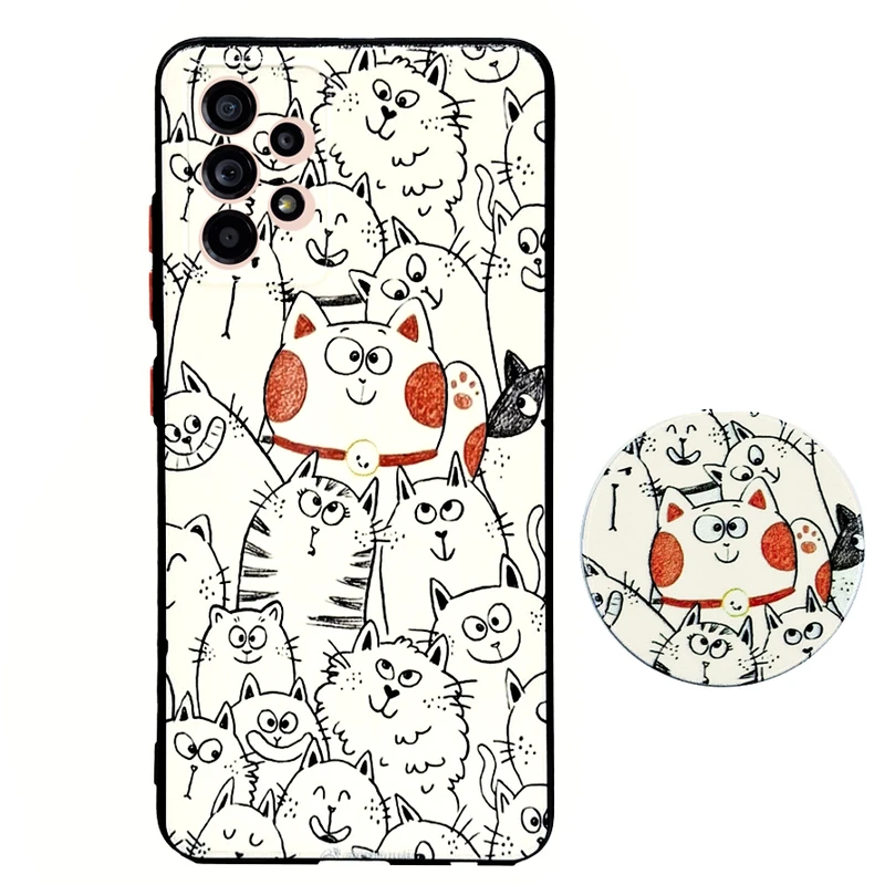 کاور مدل OSCATS uv مناسب برای گوشی موبایل سامسونگ Galaxy A32 4G به همراه پاپ سوکت