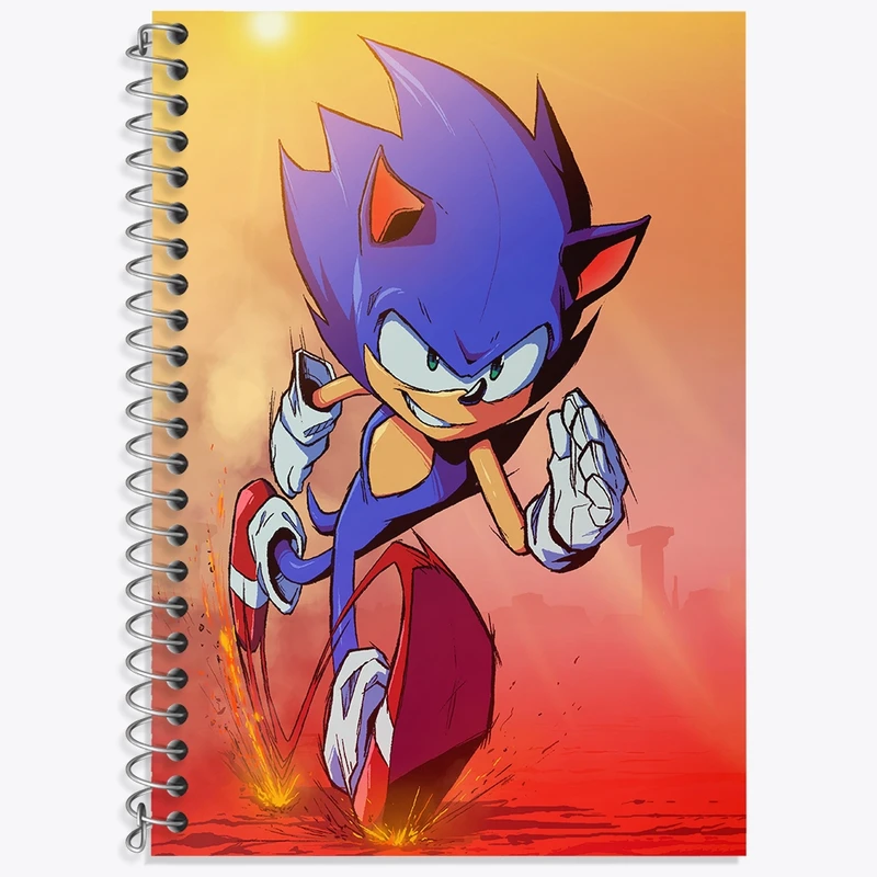 دفتر زبان 50 برگ خندالو مدل دو خط طرح سونیک (Sonic) کد 37032