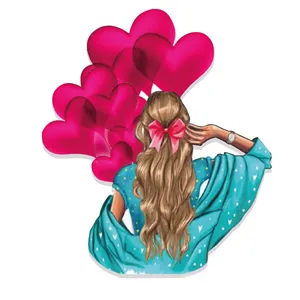 تاپر مدل دختر با بادکنک صورتی کد003