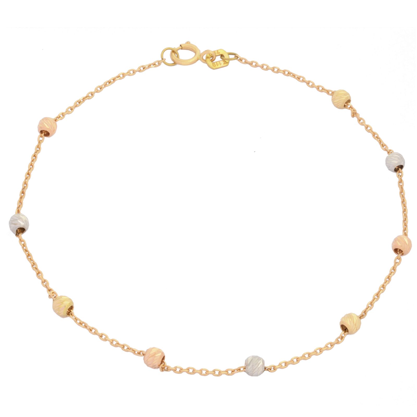 دستبند طلا 18 عیار زنانه طلای مستجابی  مدل البرنادو گوی کد 67032 -  - 1