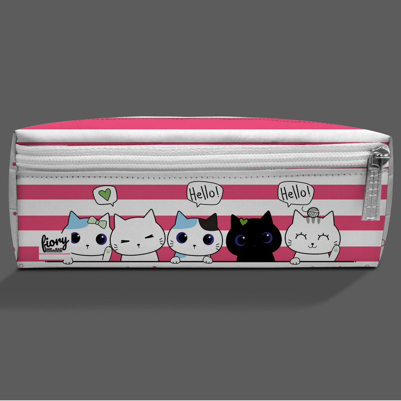 جامدادی مستر راد مدل سه زیپ طرح گربه های ملوس کد fiory 2487