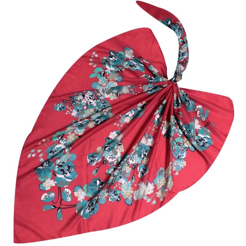 روسری زنانه مدل نخ پنبه طرح شکوفه های پاییزی کد 1019