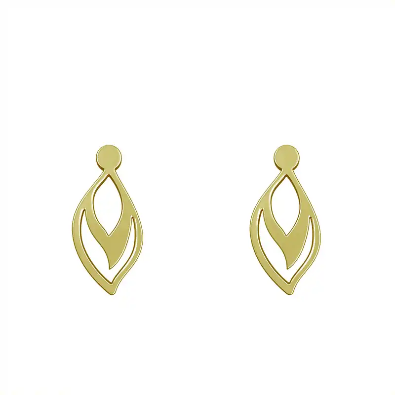 گوشواره طلا 18 عیار زنانه مدوپد مدل هندسی کد GA1-14978