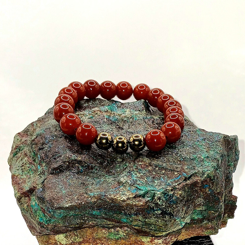 دستبند مدل سنگ عقیق و حدید