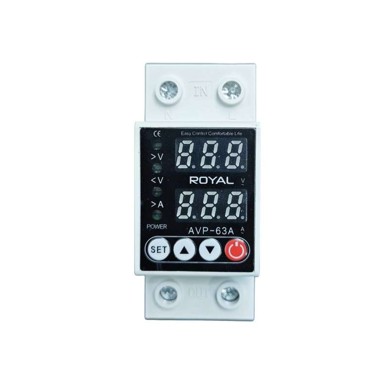 محافظ ولتاژ 63 آمپر رویال مدل 2P63A محافظ ولتاژ 63 آمپر رویال مدل 2P63A
