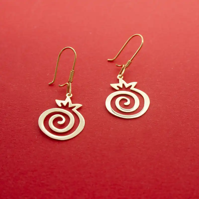 گوشواره طلا 18 عیار زنانه دُرج طرح انار مدل DE80