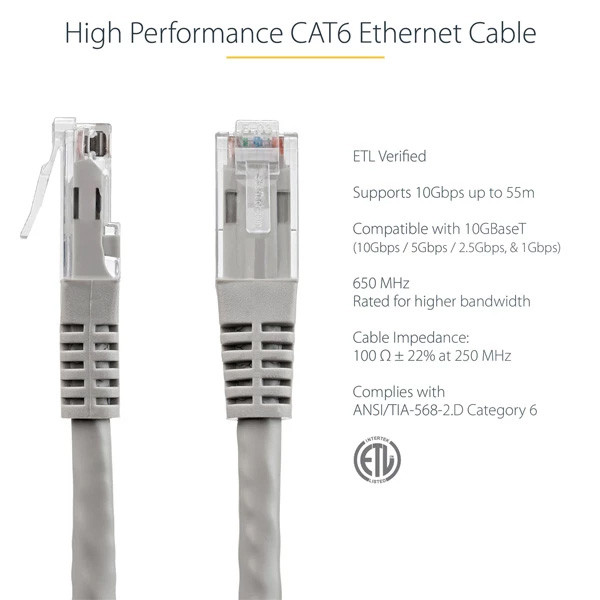 کابل شبکه CAT6 دی-لینک مدل NCB-C6SGRYR1-1-LS