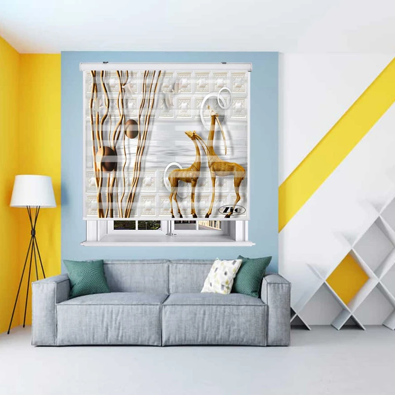 پرده زبرا زیو کد 3D1504 سایز 150X150 سانتی متر