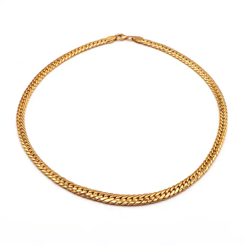 گردنبند طلا 18 عیار زنانه مدل حصیری کونیک