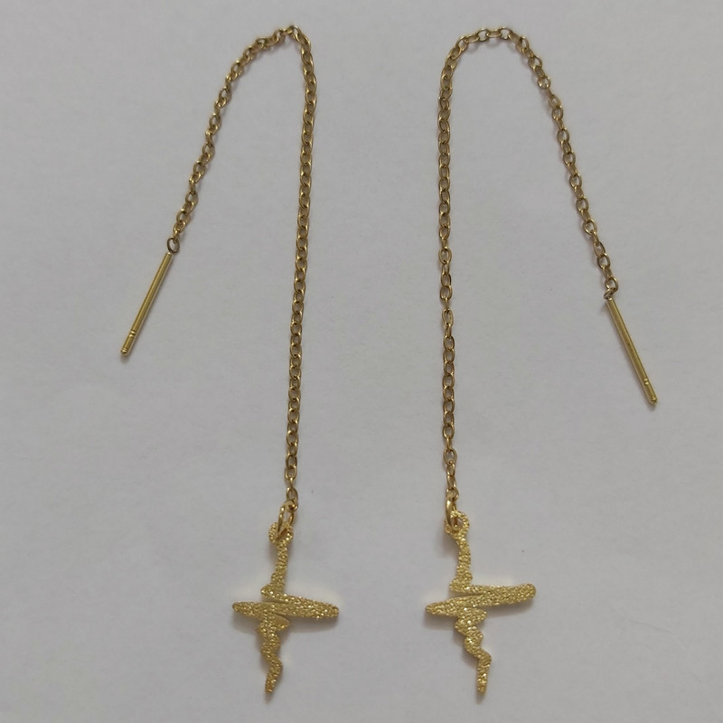 گوشواره زنانه مدل بخیه طرح ضربان کد Beat116 گوشواره زنانه مدل بخیه طرح ضربان کد Beat116