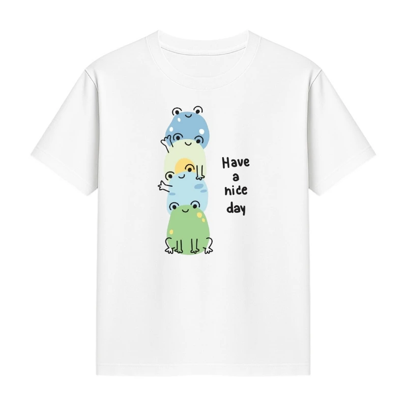 تی‌شرت آستین کوتاه دخترانه مدل دوستان قورباغه‌ای کد p1 