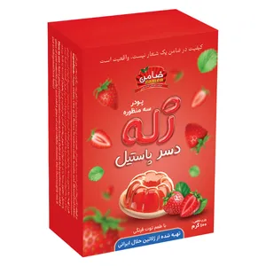 پودر ژله و دسر توت فرنگی ضامن - 100 گرم