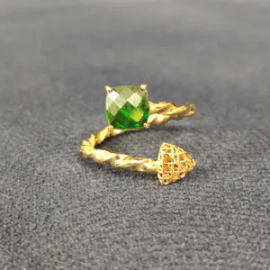  انگشتر طلا 18 عیار زنانه قیراط طرح مربع کد GH1550