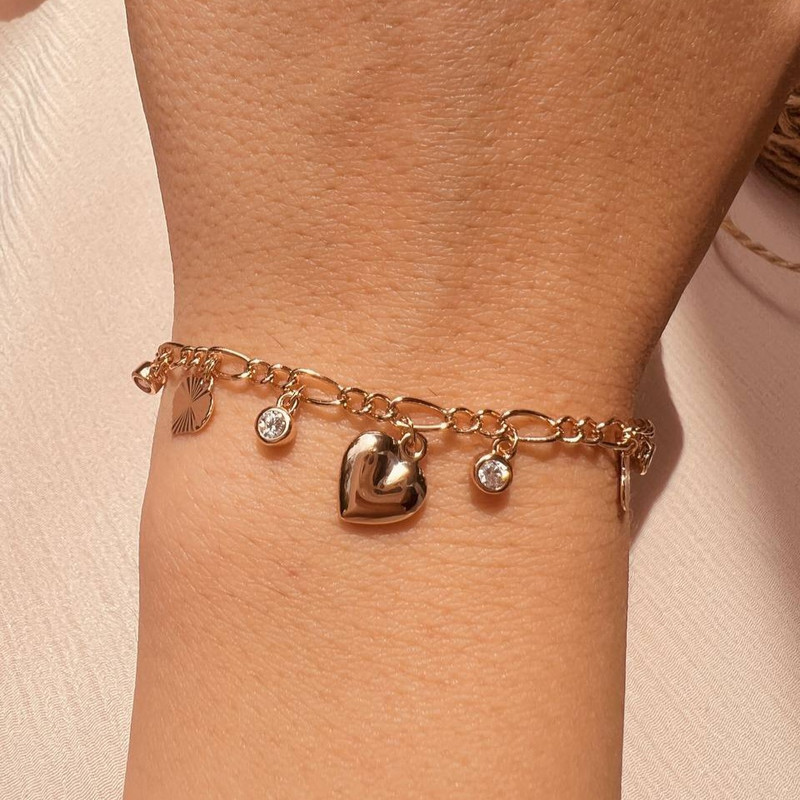 دستبند زنانه ژوپینگ مدل قلبی کد 3006