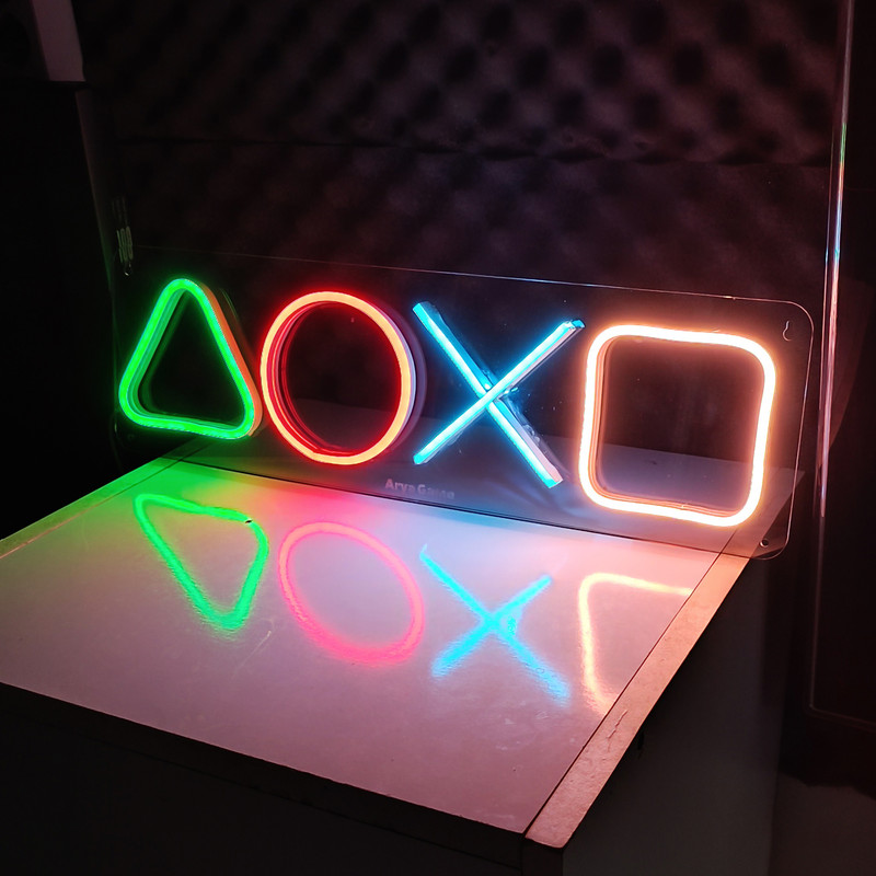 چراغ نئونی طرح آیکون دسته پلی استیشن کد PS45X15