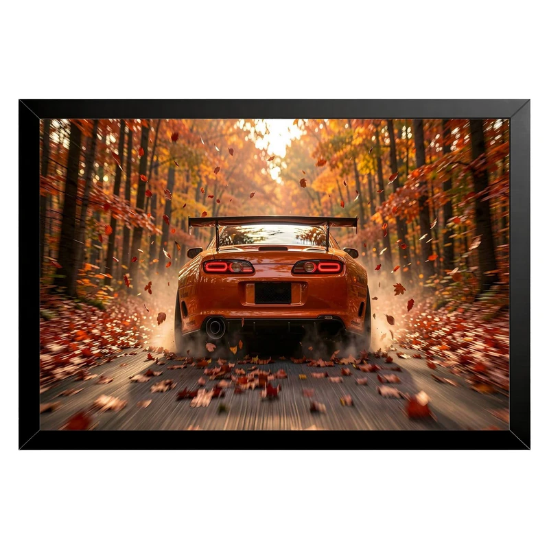 تابلو بکلیت طرح ماشین و خودرو تویوتا Toyota Supra Mk4 مدل B-pe130206 فریم مشکی