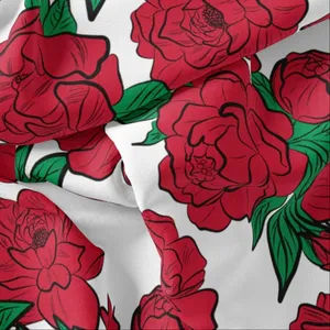 پارچه لباس مدل کرپ حریر طرح گل کد 9157F