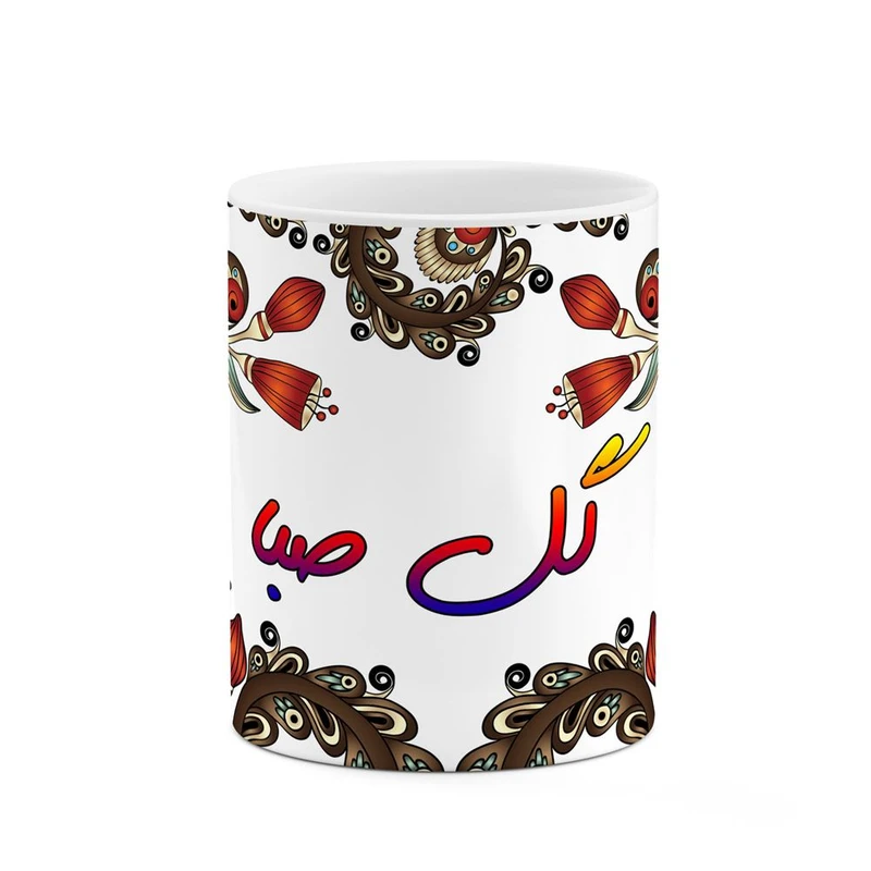 ماگ کاکتی مدل اسم گل صبا طرح سنتی گل و بته کد mgh46722