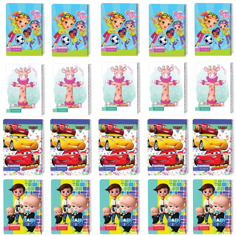  دفتر مشق 50 برگ اسپادانا مدل p06 مجموعه 20 عددی