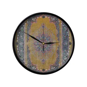 ساعت دیواری مدوپد طرح فرش قم ترنجی گل ریز مدل C-Ghom044