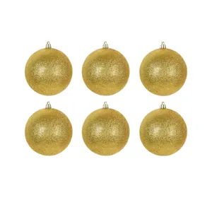 آویز تزیینی مدل گوی درخت کریسمس کد 04 مجموعه 6 عددی