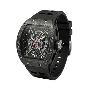 ساعت مچی عقربه‌ای کوارتز مردانه مدل اسپرت تک موتوره صفحه نیمه اسکلتون بند پیو کد R۳