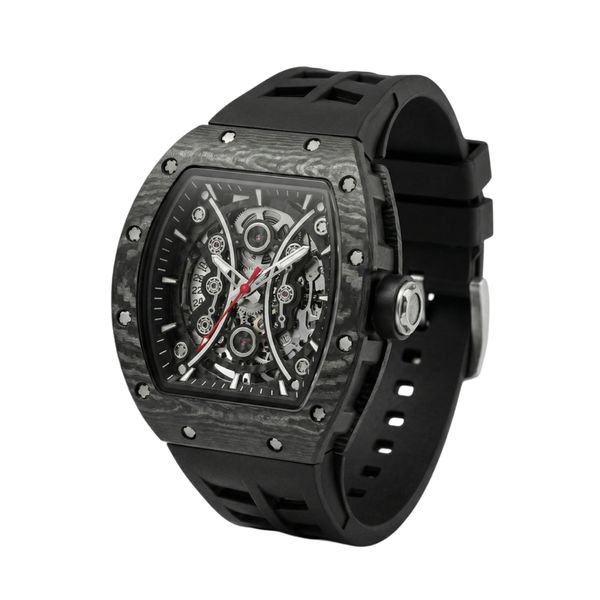 ساعت مچی عقربه‌ای کوارتز مردانه مدل اسپرت تک موتوره صفحه نیمه اسکلتون بند پیو کد R۳