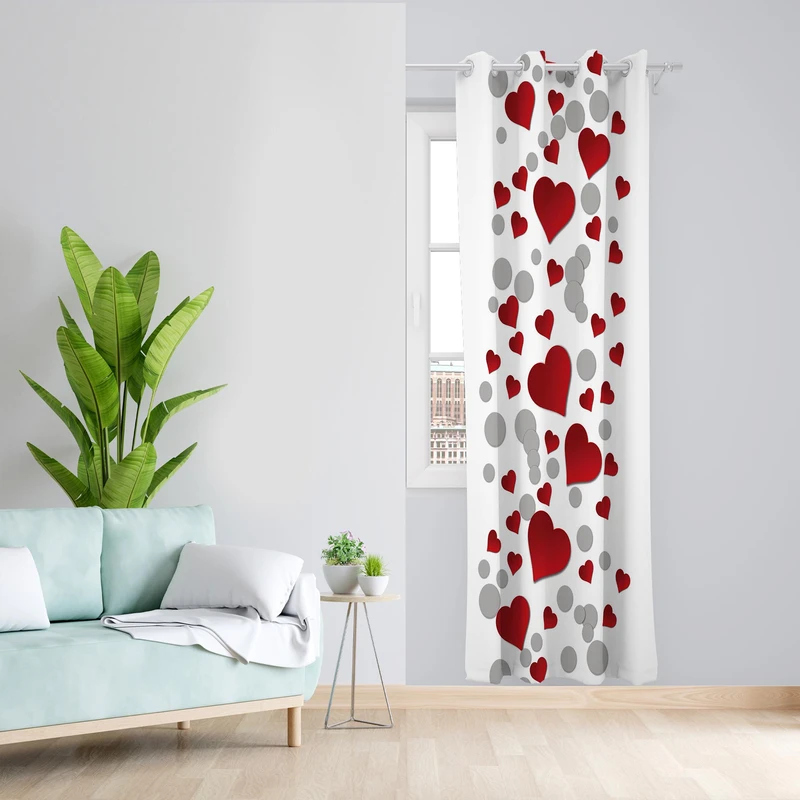 پرده مدل قلب مخمل پانچی کد 1126 سایز 140x200 سانتی متر