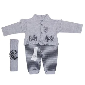 ست سرهمی و هدبند نوزادی دخترانه کد 990411