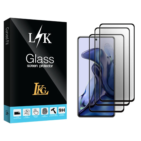 محافظ صفحه نمایش سرامیکی ال کا جی مدل LK Glass مناسب برای گوشی موبایل شیائومی 11T 5G 21081111RG بسته سه عددی