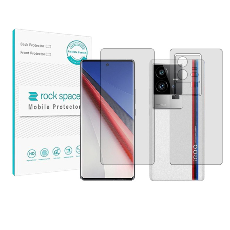 محافظ صفحه نمایش شفاف راک اسپیس مدل HyGEL مناسب برای گوشی موبایل ویوو iQOO 11 Pro به همراه محافظ پشت گوشی