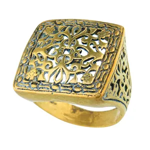 انگشتر زنانه گالری عزیزی مدل اسلیمی 15552