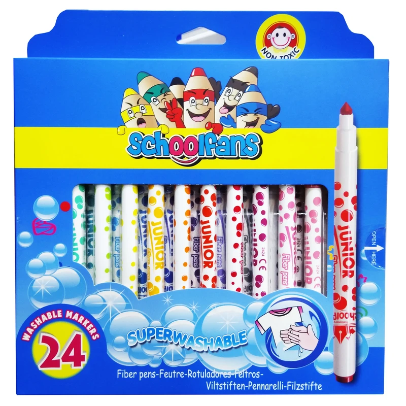 ماژیک رنگ آمیزی 24 رنگ اسکول فنس مدل SUPER WASHABLE کد 9272 